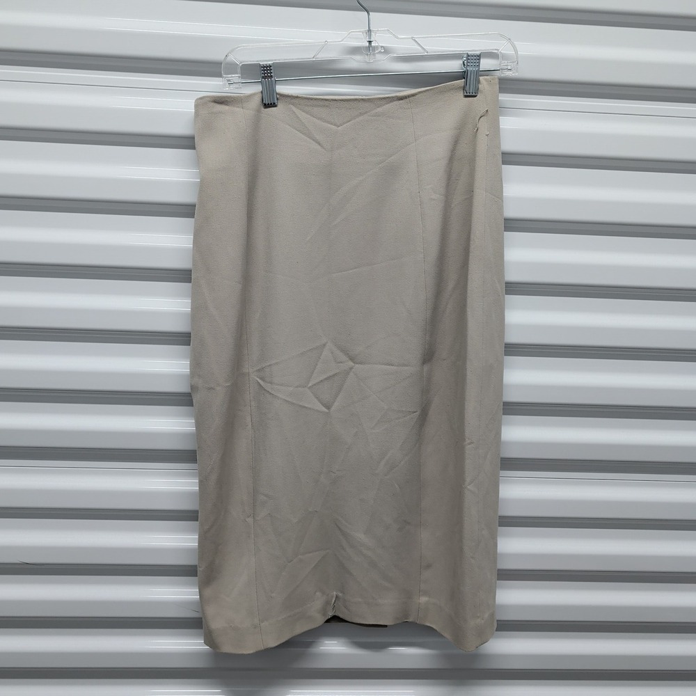 600 West Pencil Skirt Size 8 Womens Beige Tan Knee Length Lined Career Workwear — photo 2